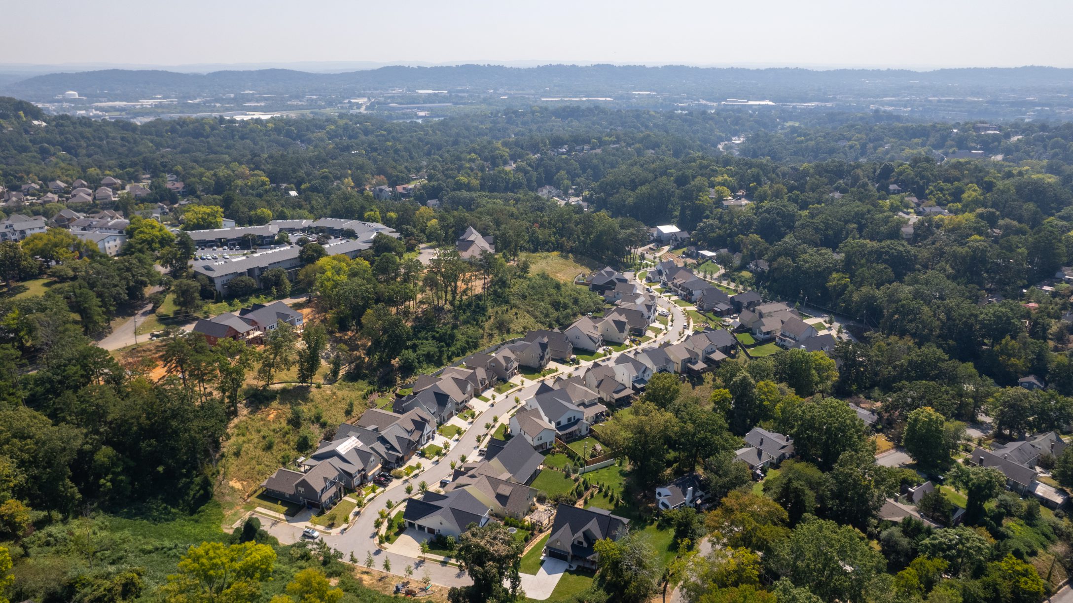 Aerial view of Northshore Heights, north Chattanooga